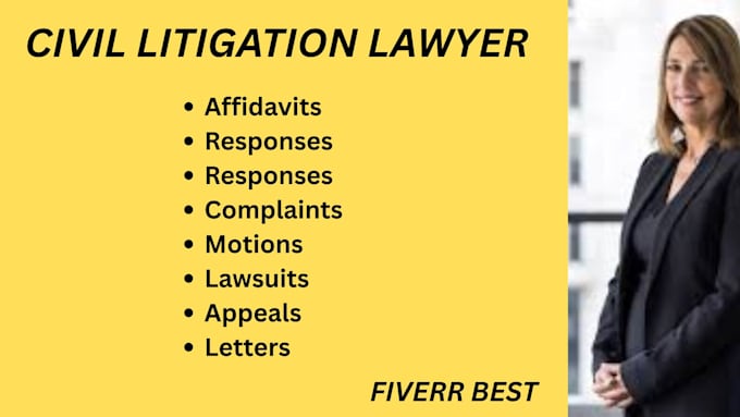 be your civil litigation lawyer and help you prepare lawsuits, motion, complaint