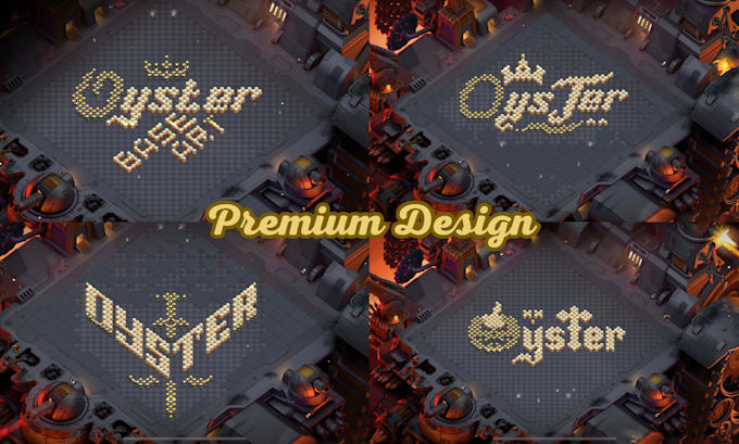 design the most beautiful name base using wall in coc