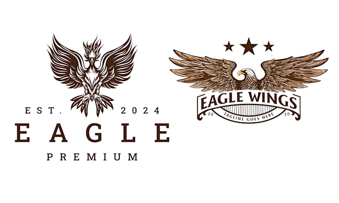 create vintage, american, eagle, falcon, phoenix, hawk or badge logo