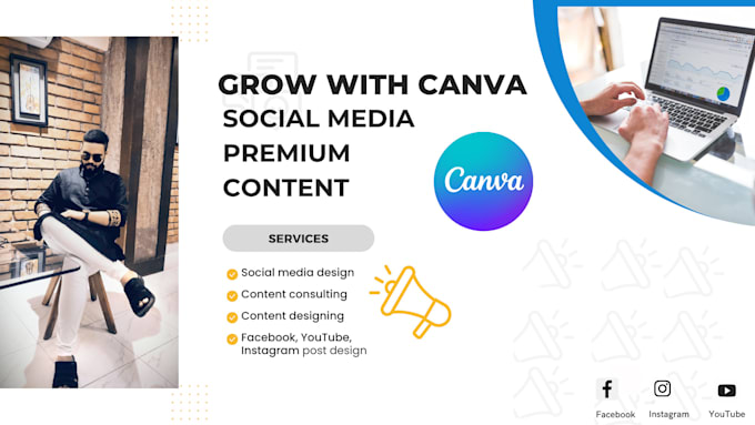 Be your pro canva design manager for facebook post, instagram, youtube ...