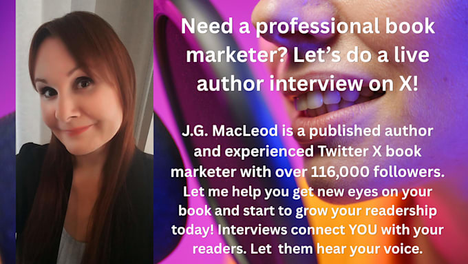 interview you and advertise your book on my 116k twitter x
