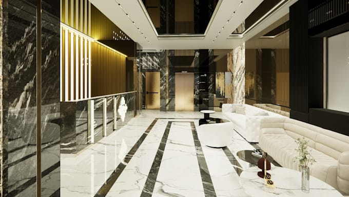 do commercial interior drawings, create options with and realistic renderings