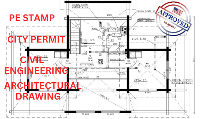 Do professional civil engineering, architectural drawing with usa pe stamp
