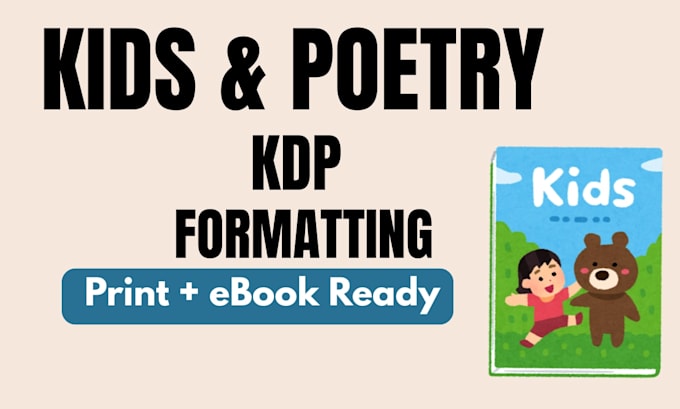 format your childrens book and poetry book for amazon KDP with toc