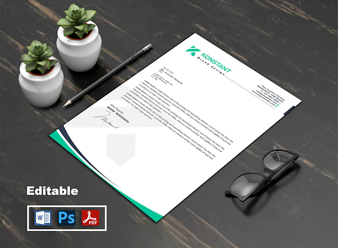 design professional letterhead ms word template