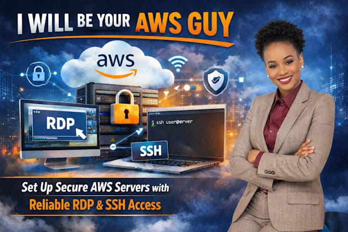 set up secure AWS servers with reliable rdp or ssh access