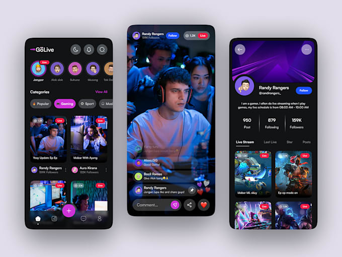 develop live streaming app, video streaming app website, live streaming website