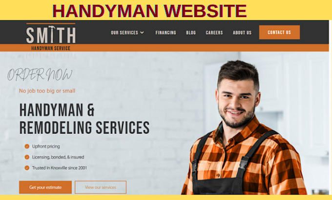 design handyman website handyman landing page build construction website