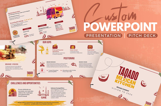design a custom tailored PPT presentation within 24 hours