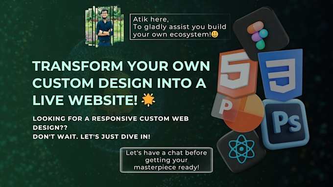 Convert your any design into html css or react format by Ae_atik | Fiverr