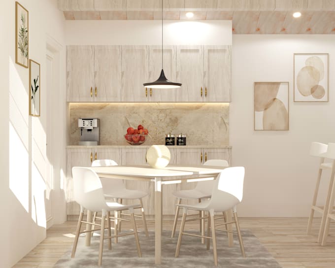 do kitchen interior design and home interior rendering