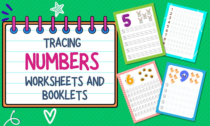 design tracing numbers worksheets and booklets