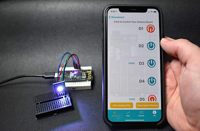 do home automation task and iot projects with app