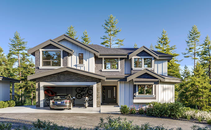 do 3d house exterior design,interior design,and 3d rendering