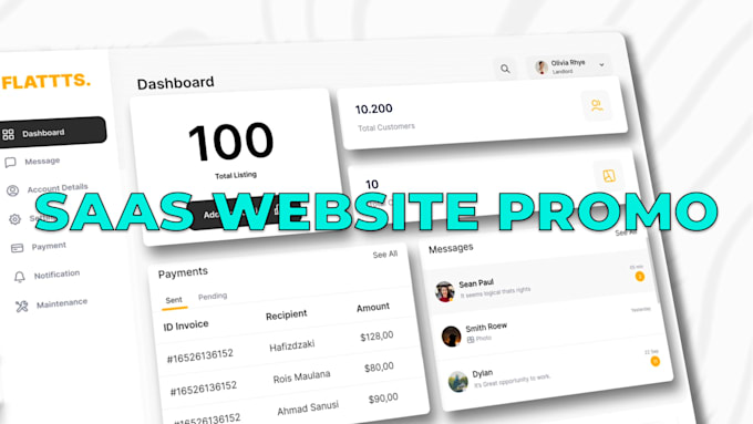 create saas website promo, website promo and demo video