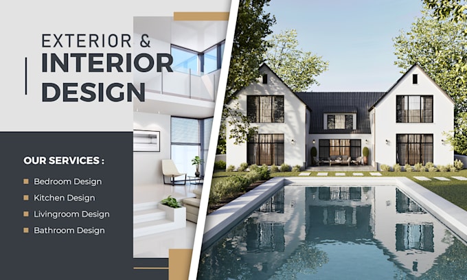 do 3d model house, 3d exterior home, interior design,3d architectural rendering