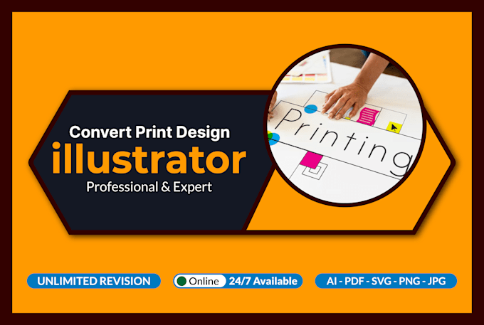 convert any print design into vector adobe illustrator label flyer brochure