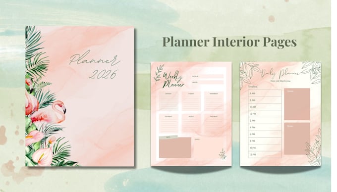 create custom planner, journal cover with interior pages
