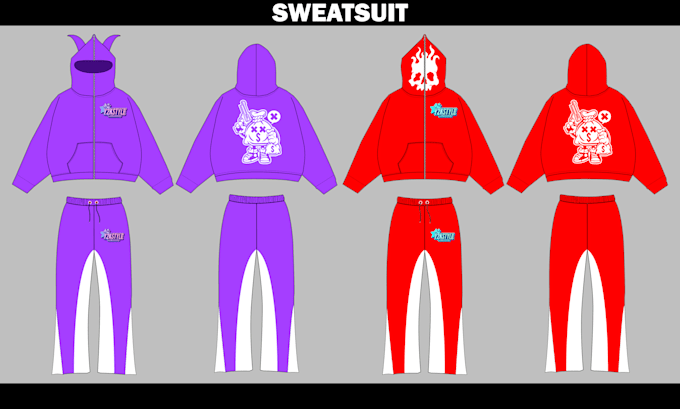 design 2d custom clothing tracksuit sweatsuit mockups