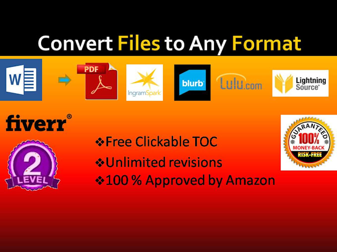 format your book for createspace,kindle,lulu,blurb
