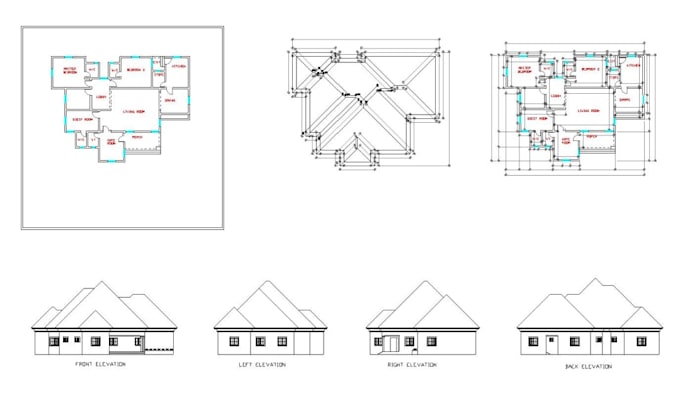 draw, redraw 2d architectural floor plan, blueprint autocad
