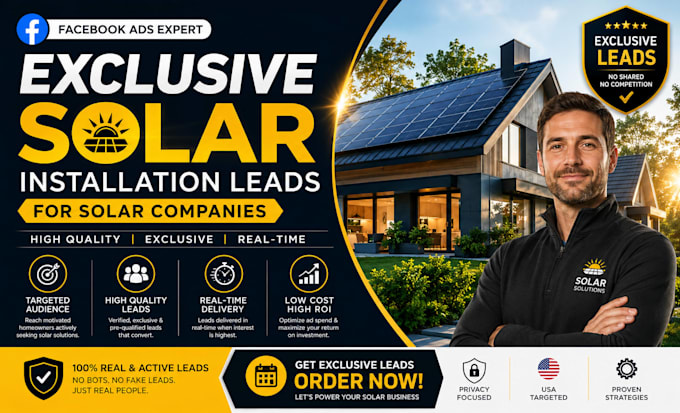 generate exclusive solar installation solar companies leads using facebook ads