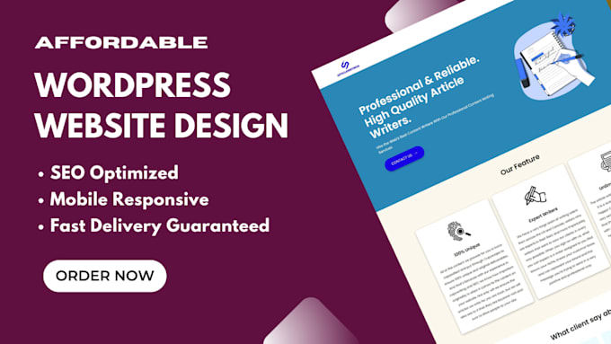 do affordable wordpress website design, edit, redesign cheap for small business