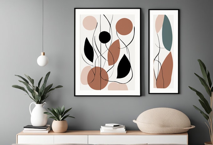 design minimalist boho abstract printable wall art