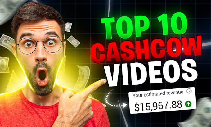 create youtube top 10 cash cow videos, cash cow faceless video editing