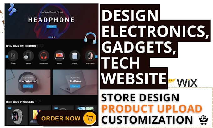 build electronics, gadgets, tech accessories website, accessories website store