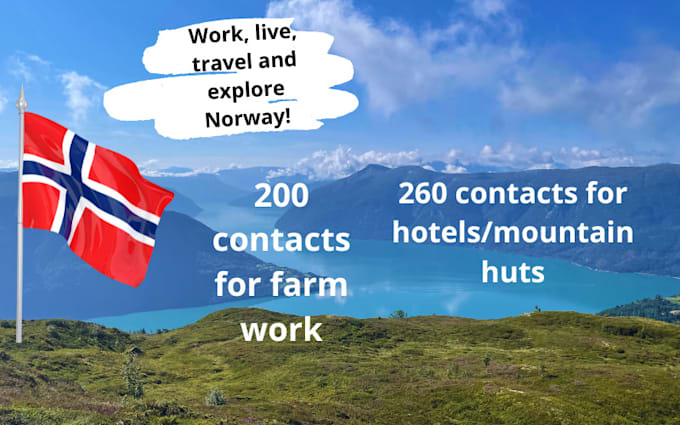 give you 460 hotel and farms contacts in norway