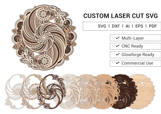 design custom laser cut svg files for glowforge, cnc and lightburn