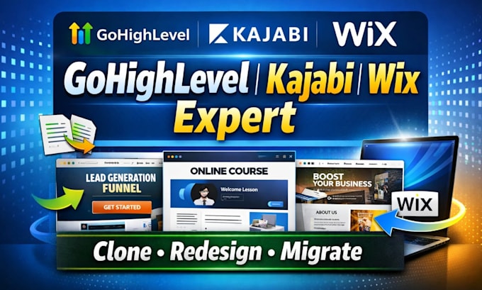 setup gohighlevel sales funnel expert, kajabi systeme io online course website