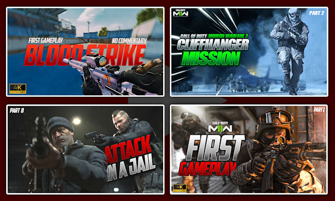 design gaming youtube thumbnails for fortnite gta 5 bgmi cod pubg free fire