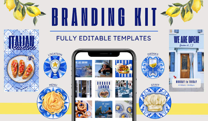 design elegant instagram branding kit content