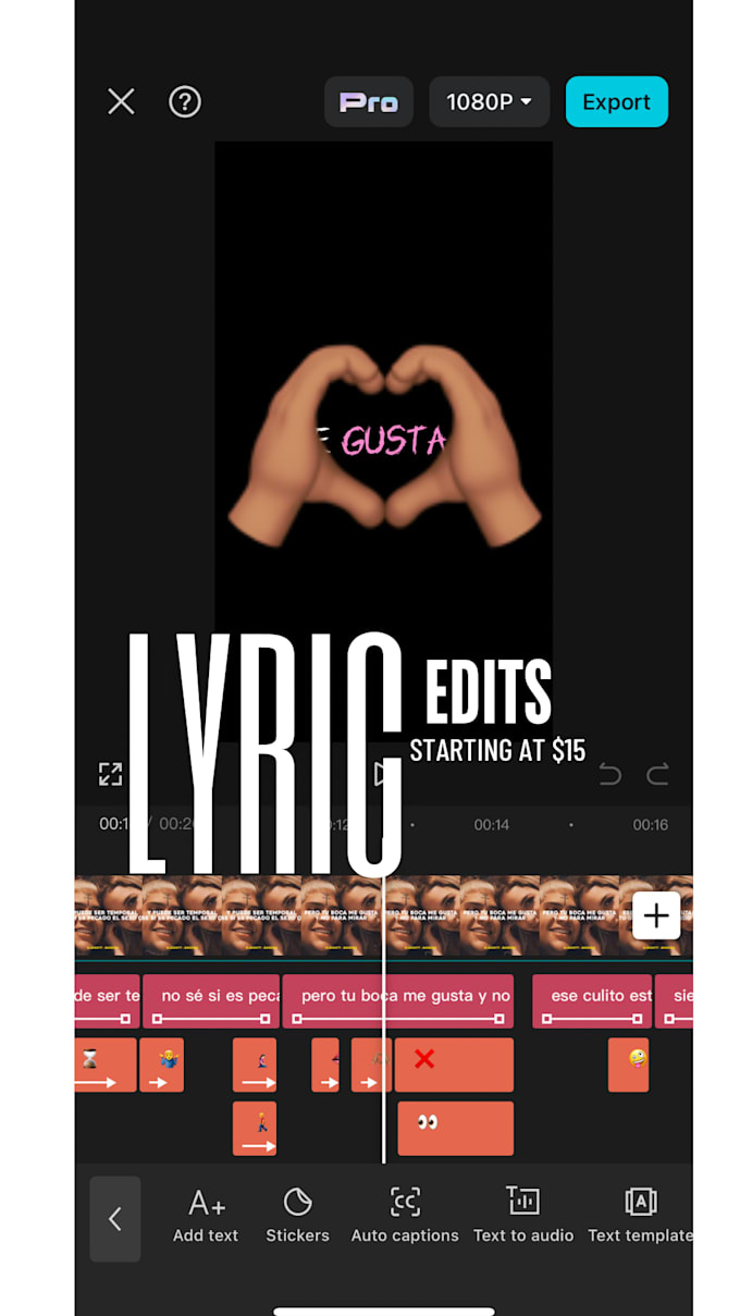 make spanish and english lyric edits for your tiktok