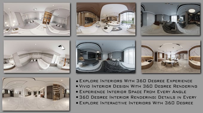360 degree renderings for interiors and luxury designs