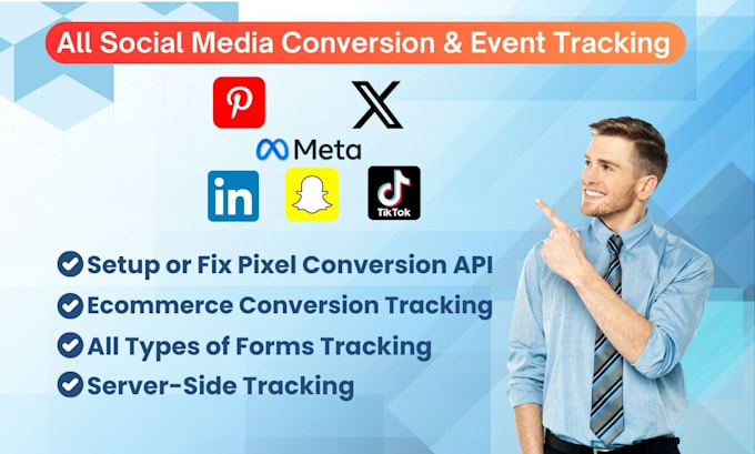 setup or fix tiktok pixel, pinterest, snapchat, linkedin conversion API via GTM