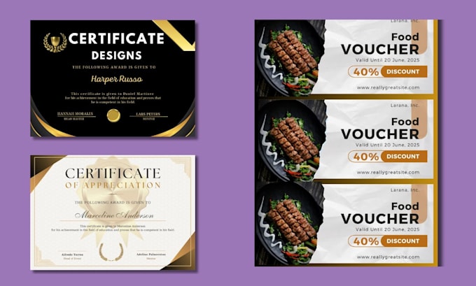 create certificates and gift voucher designs