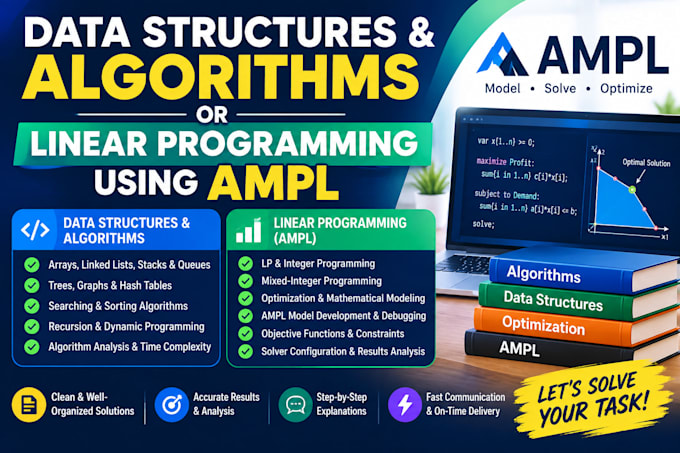 do data structure and algorithms tasks linear programming on ampl