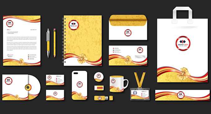 design business cards with complete branding stationery
