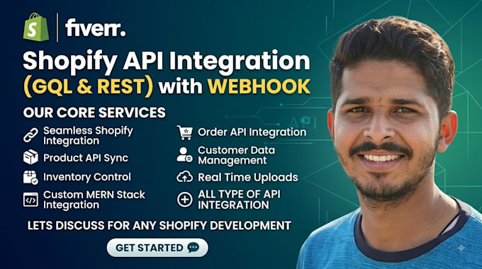 integrate shopify API of both types rest and gql with shopify webhooks