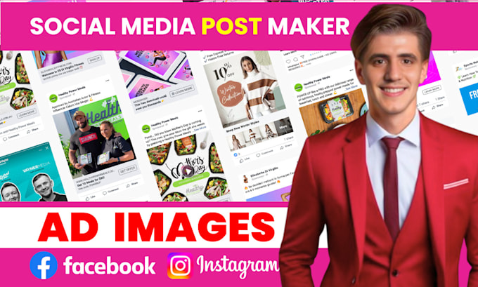 design creative facebook ads, instagram posts, and social media graphics