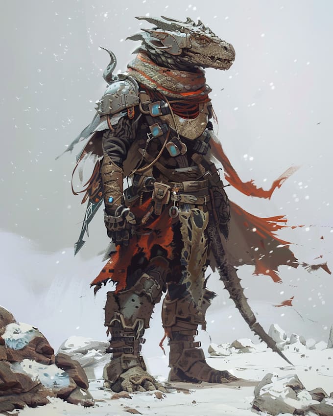 make concept art for characters, dragons and monsters