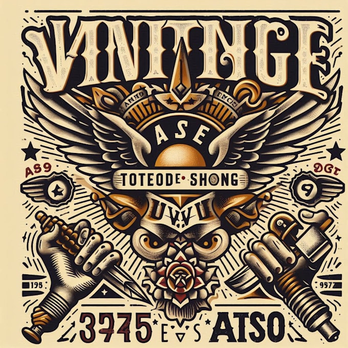 create awesome vintage logo, tattoo and hand lettering