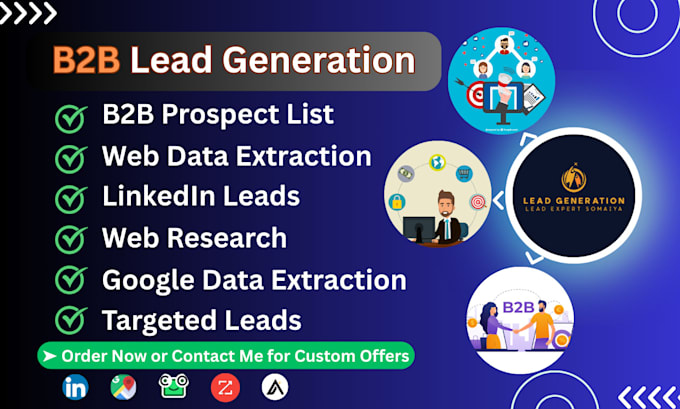 do b2b lead generation, linkedin leads and web scraping for any industry