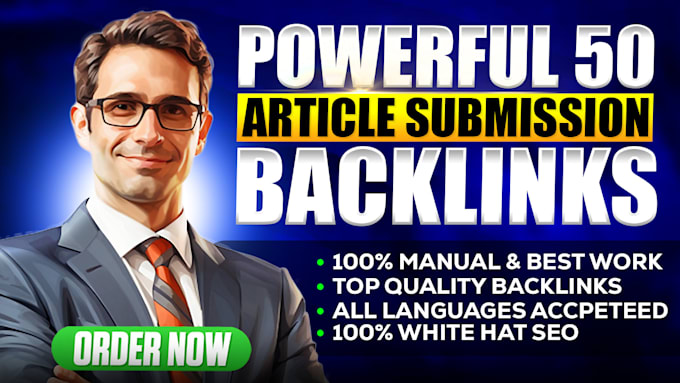 powerful 50 manual top quality article submission backlink