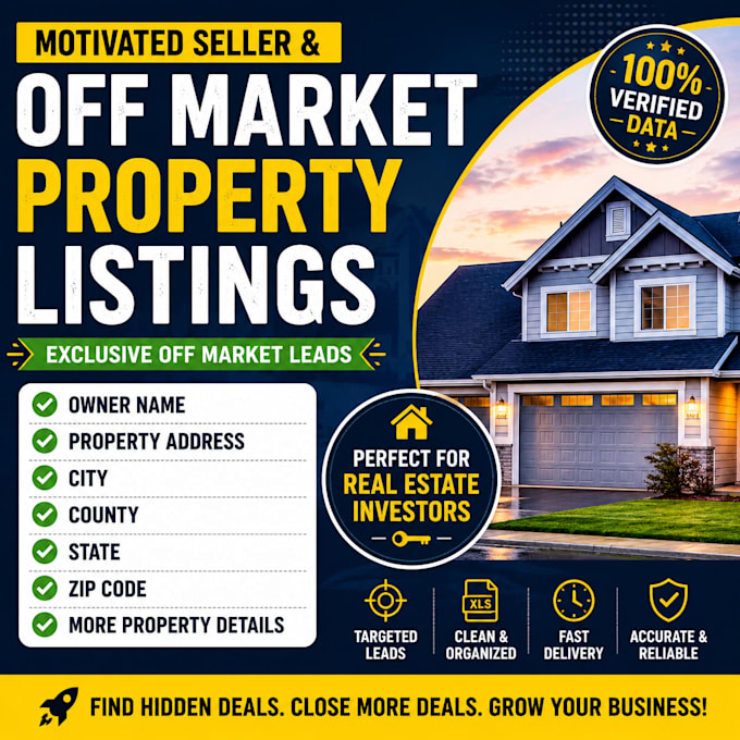 provide USA motivated seller and off market property leads