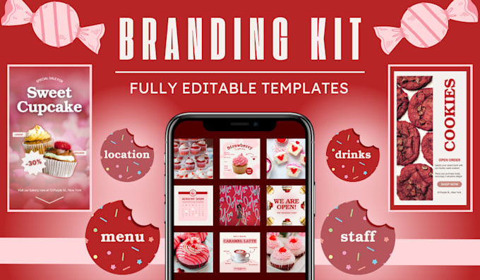 design feminine instagram facebook branding kit content