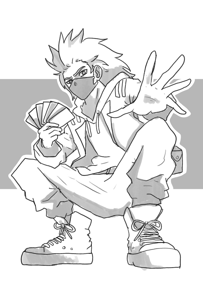 draw a custom character sketch or oc illustration